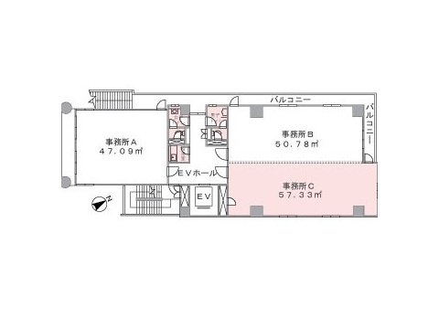 関内川島ビル　平面図(基準階)